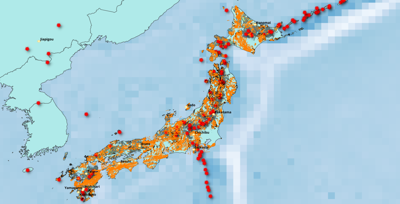日本の金鉱床マップ—火山と熱水活動が生み出す資源の地政学